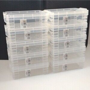 Football Trading Cards Plastic Container with snap lids lot of 10